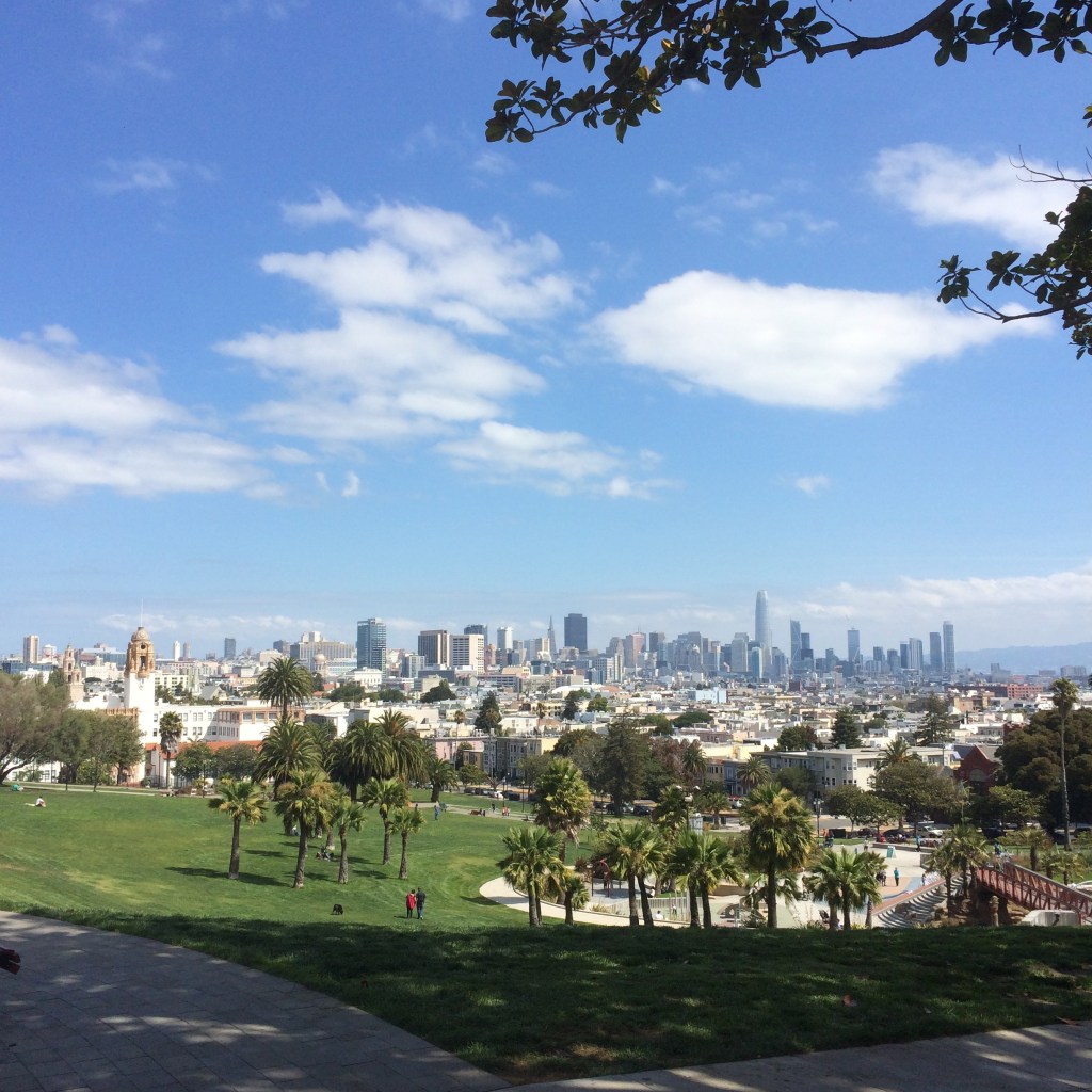 grattacieli di San Francisco visti da parco Dolores